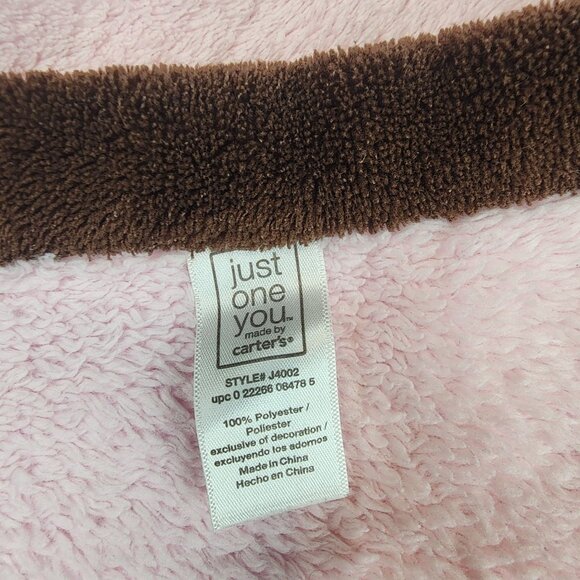 Just One You by Carter's pink baby blanket Butterfly So Adorable brown trim - Picture 5 of 6